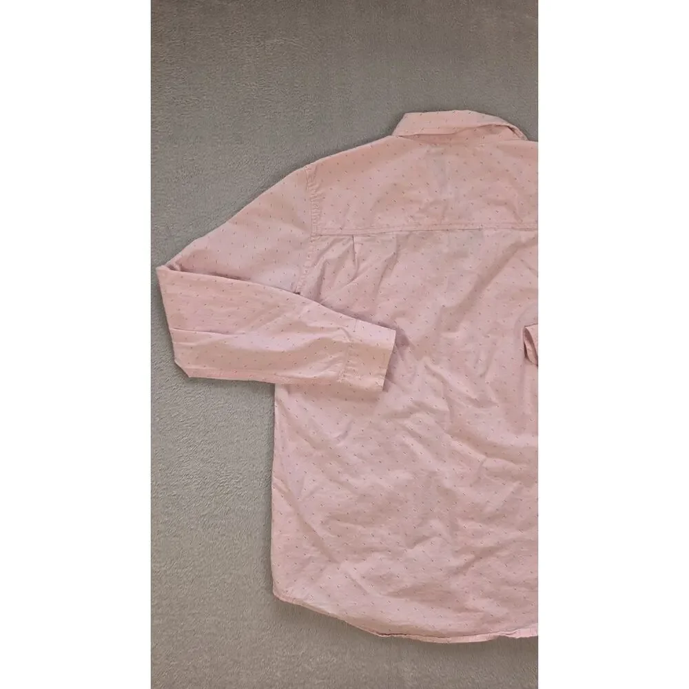 The Children’s Place Boys Pink Button Up Shirt Size 16 XXL Long Sleeve Cotton